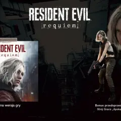 Resident Evil Requiem: poznaj wymagania gry i bonusy z przedsprzedaży. Na grafice postać Grace w stroju "Apokalipsa".