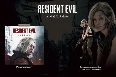 Resident Evil Requiem: poznaj wymagania gry i bonusy z przedsprzedaży. Na grafice postać Grace w stroju "Apokalipsa".