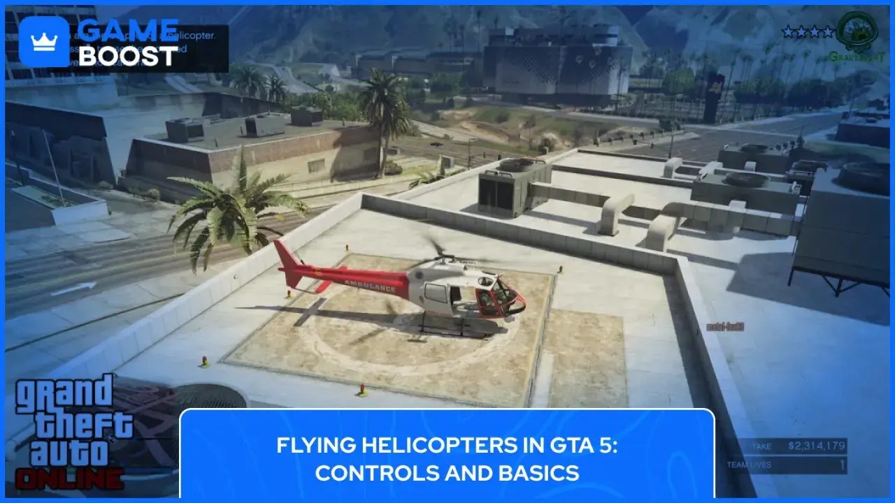 Ambulans w GTA 5 na dachu. Dowiedz się, jak latać helikopterem w GTA 5, poznaj sterowanie i podstawy.